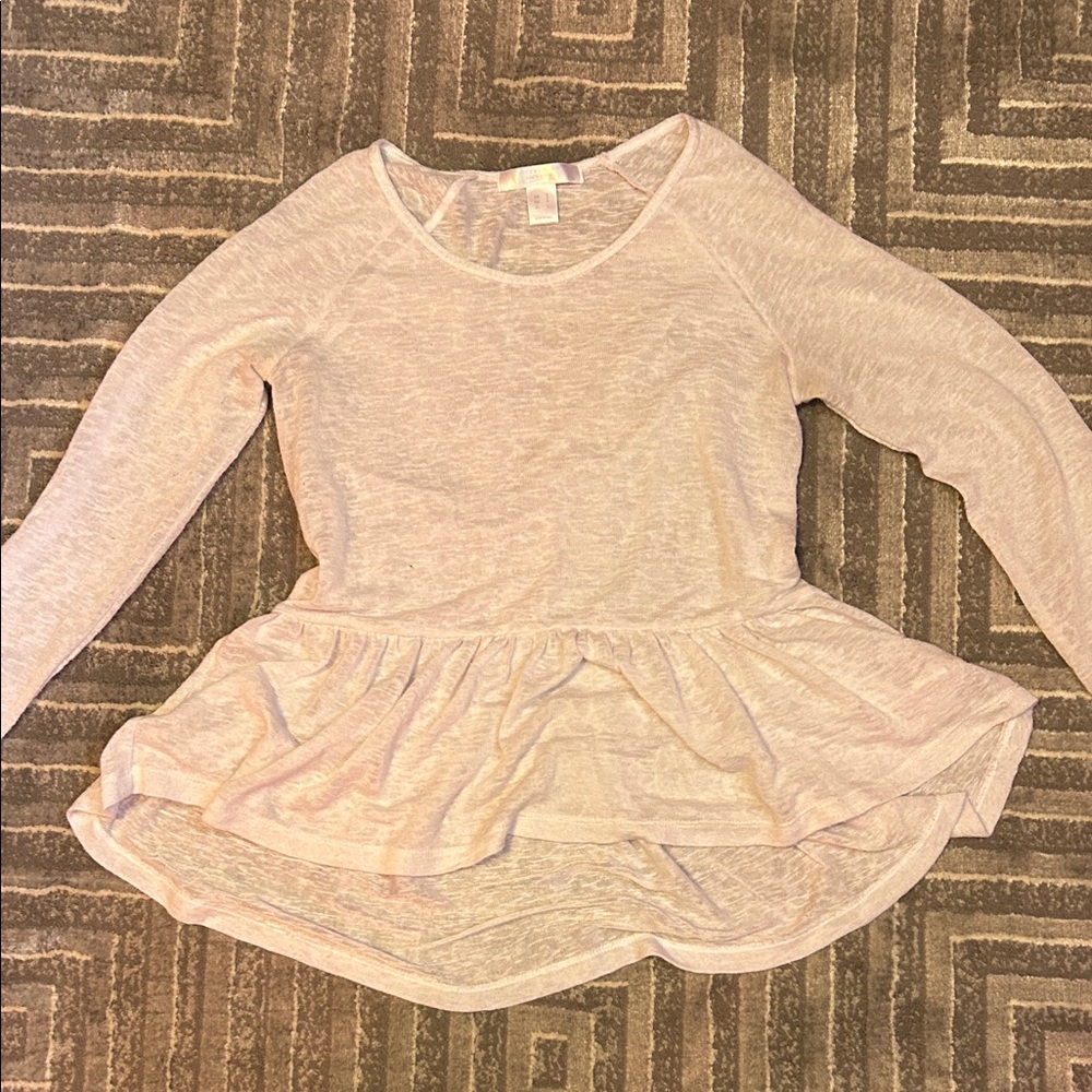 🪷2 for $30🪷White Long Sleeve Peplum Top
